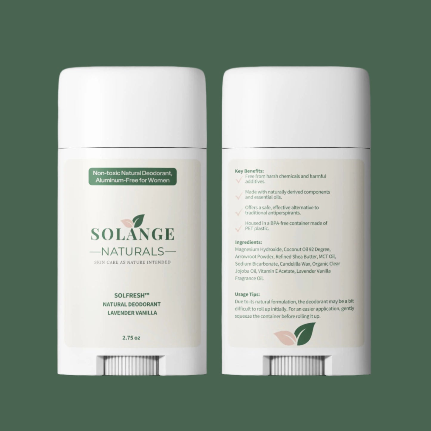 SolFresh™ Natural Deodorant Set – Aluminum-Free & Toxin-Free (2-Pack)
